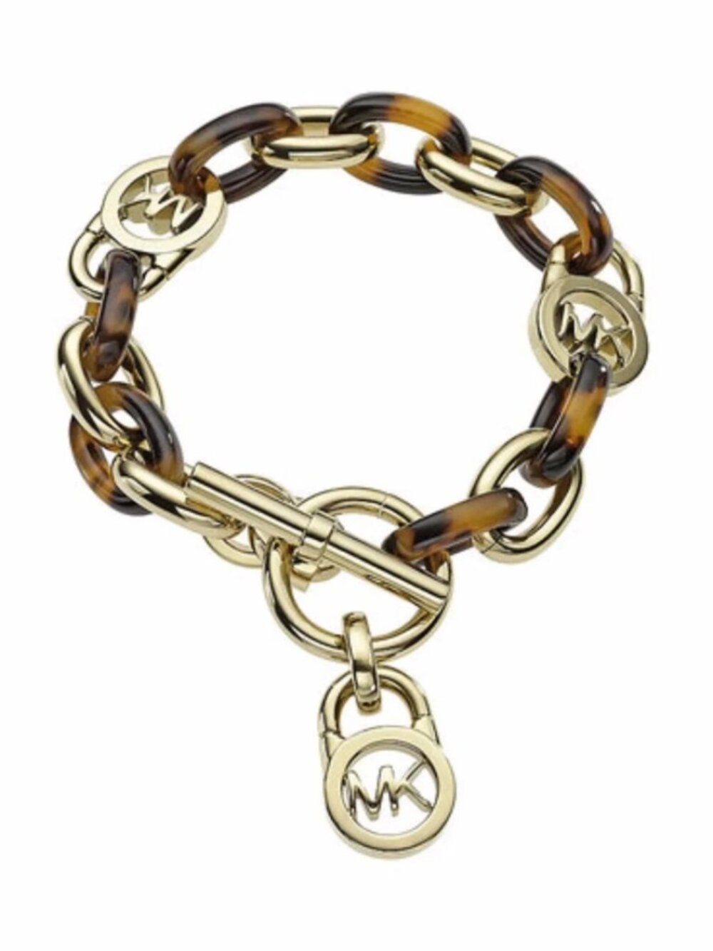 Michael Kors Link Bracelet with Tortoise Shell and Gold